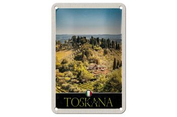 Panneau de voyage en étain, 12x18cm, toscane, italie, Nature, champs de vin 1