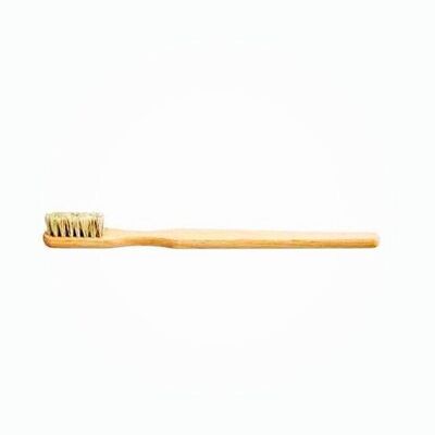 Cepillo de dientes hecho a mano de madera de haya aceitada - Cerdas medianas para adultos