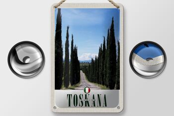 Panneau de voyage en étain, 12x18cm, toscane, italie, arbres, prairie, Nature 2