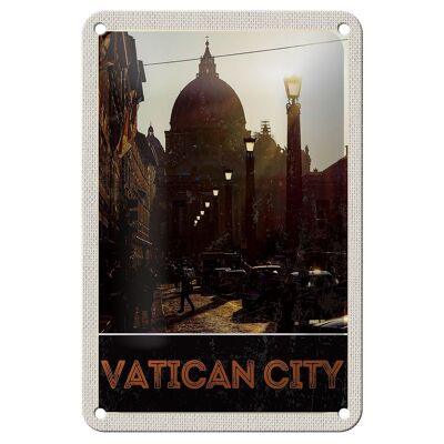 Tin sign travel 12x18cm Vatican City Church Architecture sign