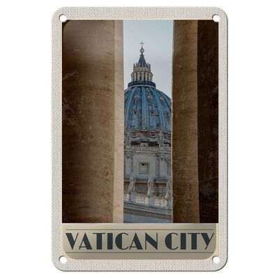Targa in metallo da viaggio 12x18 cm. Targa architettonica dell'edificio della Città del Vaticano