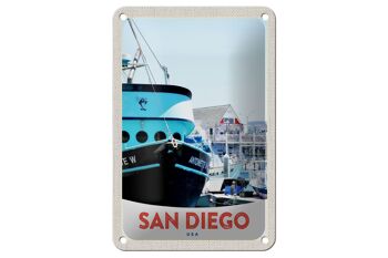 Panneau de voyage en étain, 12x18cm, San Diego, USA, amérique, Yacht, signe de mer 1
