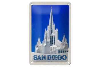 Panneau de voyage en étain 12x18cm, panneau d'architecture de San Diego, états-unis et américains 1
