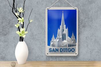 Panneau de voyage en étain 12x18cm, panneau d'architecture de San Diego, états-unis et américains 4