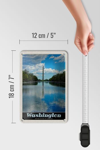 Panneau de voyage en étain, 12x18cm, Washington, USA, Amérique, Poromac 5