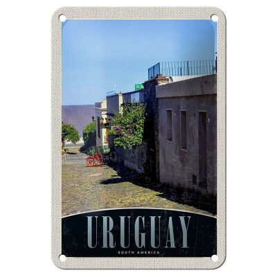 Signe de voyage en étain 12x18cm, signe de vacances en ville d'uruguay et d'amérique du sud