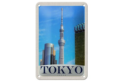 Blechschild Reise 12x18cm Tokio Stadt Hochhaus Asien Dekoration