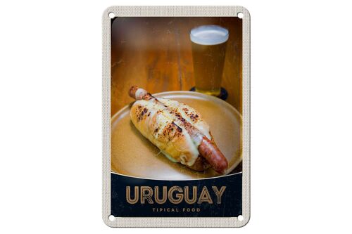Blechschild Reise 12x18cm Uruguay Süd Amerika Tipical Food Schild