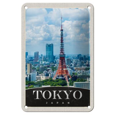Blechschild Reise 12x18cm Tokio Stadt Japan Asien Stadt Dekoration