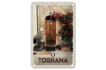 Panneau de porte en étain pour voyage, 12x18cm, toscane, italie, fleurs naturelles 1
