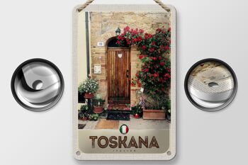 Panneau de porte en étain pour voyage, 12x18cm, toscane, italie, fleurs naturelles 2