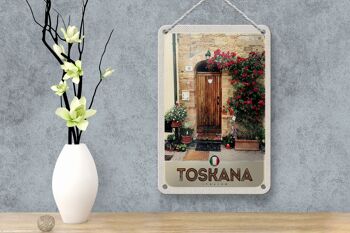 Panneau de porte en étain pour voyage, 12x18cm, toscane, italie, fleurs naturelles 4