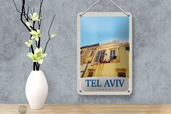 Panneau de voyage en étain 12x18cm, décoration de bâtiment de ville de tel aviv israël 4