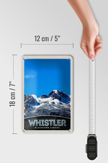 Panneau de voyage en étain, 12x18cm, Whistler Blackcomb Canada, panneau de neige 5