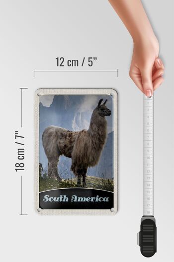 Panneau de voyage en étain 12x18cm, panneau de prairie des montagnes Lama d'amérique du sud 5
