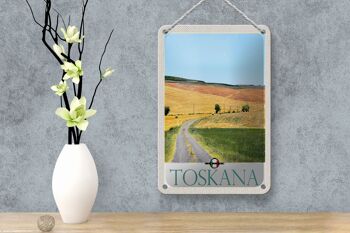 Panneau de voyage en étain, 12x18cm, toscane, italie, prairie de saule, panneau naturel 4