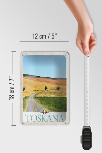 Panneau de voyage en étain, 12x18cm, toscane, italie, prairie de saule, panneau naturel 5