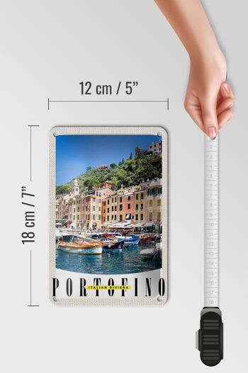 Panneau de voyage en étain, 12x18cm, Portofino, italie, Riviera, signe de mer 5