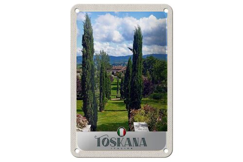 Blechschild Reise 12x18cm Toskana Italien Natur Wiese Dekoration