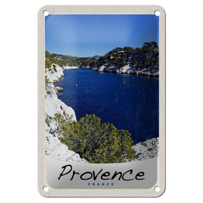 Cartel de chapa de viaje, 12x18cm, Provenza, Francia, mar, montañas