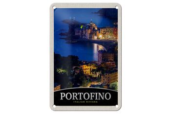 Panneau de voyage en étain, 12x18cm, Portofino, italie, Riviera, panneau de soirée 1