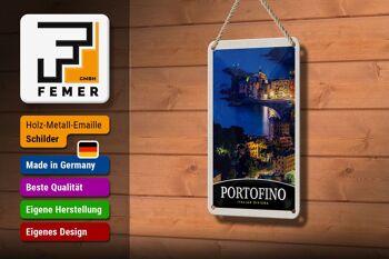 Panneau de voyage en étain, 12x18cm, Portofino, italie, Riviera, panneau de soirée 3