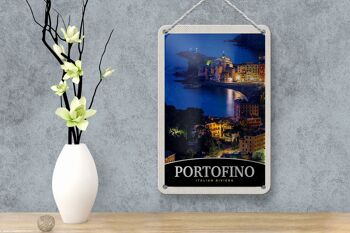 Panneau de voyage en étain, 12x18cm, Portofino, italie, Riviera, panneau de soirée 4