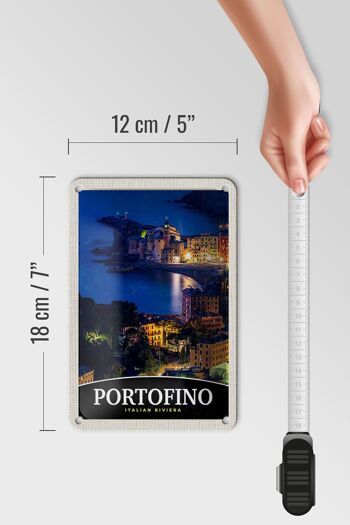 Panneau de voyage en étain, 12x18cm, Portofino, italie, Riviera, panneau de soirée 5