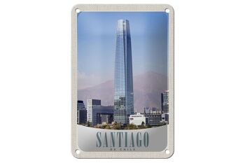 Panneau de voyage en étain, 12x18cm, panneau de grande hauteur, Santiago du chili, amérique 1