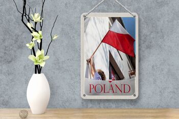 Panneau de voyage en étain 12x18cm, drapeau de la pologne et de l'europe, signe de vacances pour maison 4