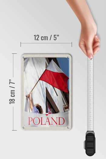 Panneau de voyage en étain 12x18cm, drapeau de la pologne et de l'europe, signe de vacances pour maison 5