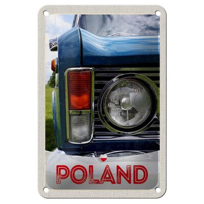 Blechschild Reise 12x18cm Polen Europa Oldtimer Auto 90er Schild
