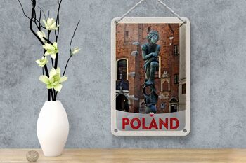 Signe de voyage en étain, 12x18cm, Pologne, Europe, Sculpture, signe de la vieille ville 4