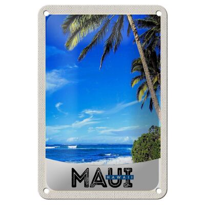 Targa in metallo da viaggio 12x18 cm Maui Hawaii Island USA Beach Vacation Sign