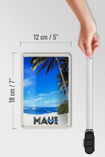 Panneau de voyage en étain, 12x18cm, Maui, île hawaïenne, USA, signe de vacances à la plage 5