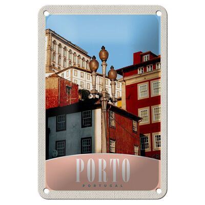 Cartel de chapa de viaje, 12x18cm, Oporto, Portugal, Europa, ciudad, casa