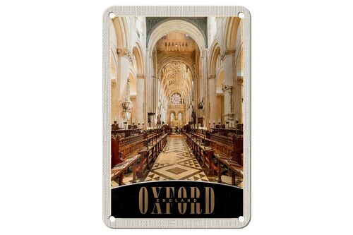 Blechschild Reise 12x18cm Oxford England Europa Kirche innen Schild