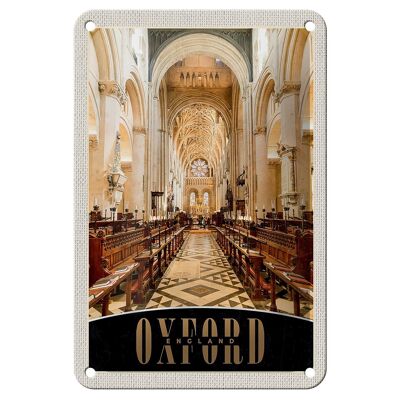 Blechschild Reise 12x18cm Oxford England Europa Kirche innen Schild