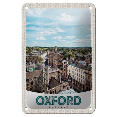 Targa in metallo da viaggio 12x18 cm Oxford England Europe Downtown Sign
