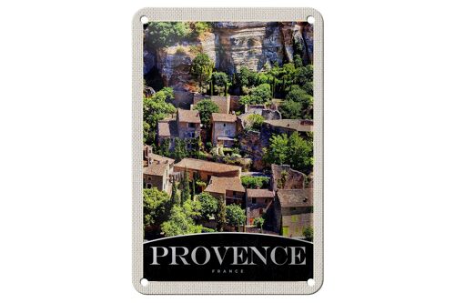 Blechschild Reise 12x18cm Provence Frankreich Natur Gebäude Schild