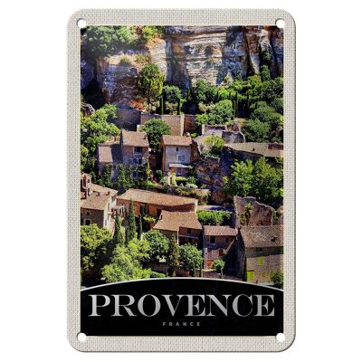 Blechschild Reise 12x18cm Provence Frankreich Natur Gebäude Schild