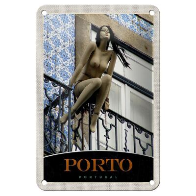 Blechschild Reise 12x18cm Porto Portugal Skulptur Deko Urlaub Schild