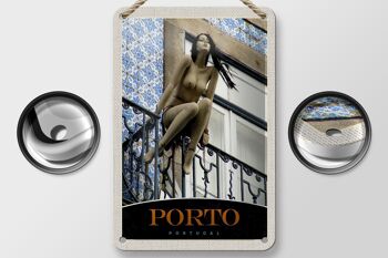 Signe de voyage en étain 12x18cm, Sculpture de Porto Portugal, signe de vacances décoratif 2