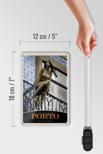 Signe de voyage en étain 12x18cm, Sculpture de Porto Portugal, signe de vacances décoratif 5