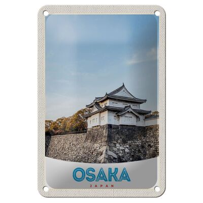 Cartel de chapa de viaje, 12x18cm, decoración de la ciudad de la casa de Osaka, Japón, Asia