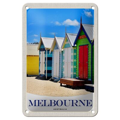 Targa in metallo da viaggio 12x18 cm Melbourne Australia Beach House