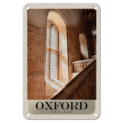 Cartel de chapa de viaje, 12x18cm, Oxford, Inglaterra, Europa, arquitectura