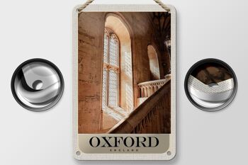 Panneau de voyage en étain 12x18cm, panneau d'architecture Oxford angleterre Europe 2