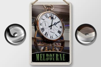 Signe de voyage en étain 12x18cm, horloge de Melbourne australie, décoration d'oiseaux 2