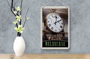 Signe de voyage en étain 12x18cm, horloge de Melbourne australie, décoration d'oiseaux 4